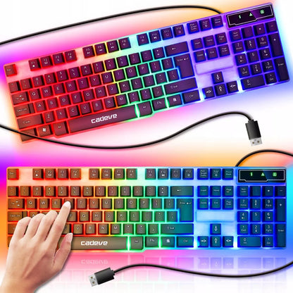 Žaidimų klaviatūra su LED pašvietimu žaidėjams, Membraninė, USB, NumLock