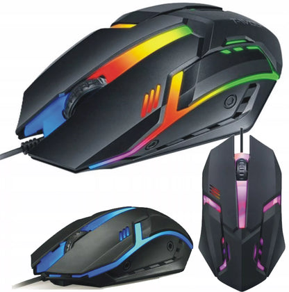 Apšviesta žaidimų klaviatūra žaidėjams + LED RGB pelė