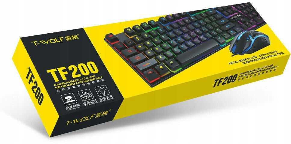 Apšviesta žaidimų klaviatūra žaidėjams + LED RGB pelė