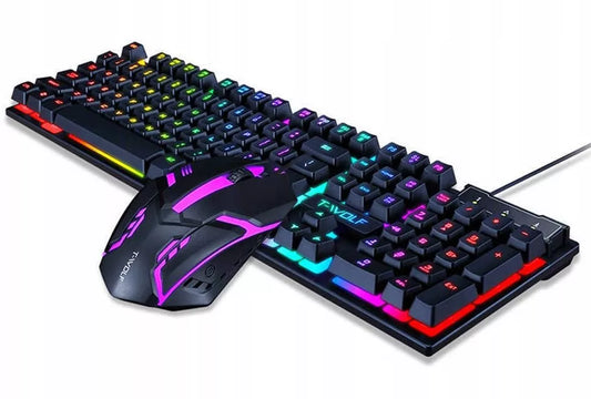 Apšviesta žaidimų klaviatūra žaidėjams + LED RGB pelė