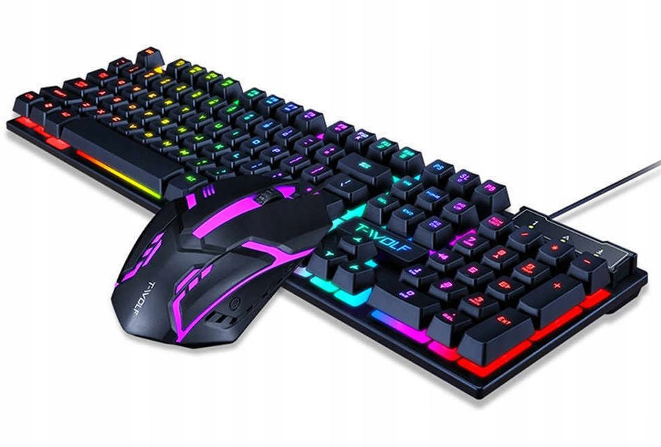 Apšviesta žaidimų klaviatūra žaidėjams + LED RGB pelė