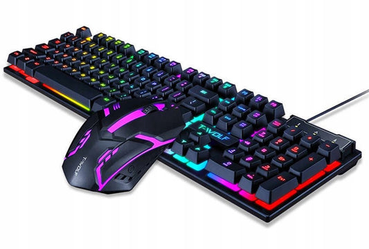 Apšviesta žaidimų klaviatūra žaidėjams + LED RGB pelė