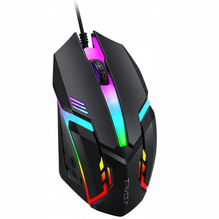 Apšviesta žaidimų klaviatūra žaidėjams + LED RGB pelė