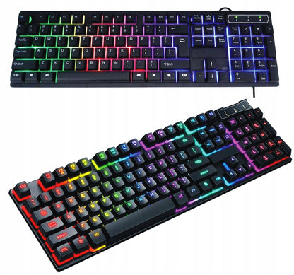 Apšviesta žaidimų klaviatūra žaidėjams + LED RGB pelė