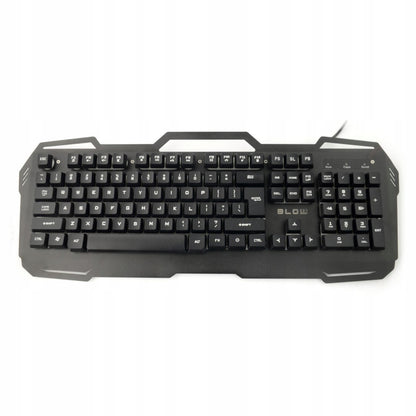 Žaidimų klaviatūra su LED pašvietimu, plieninė, USB, tyli, juoda