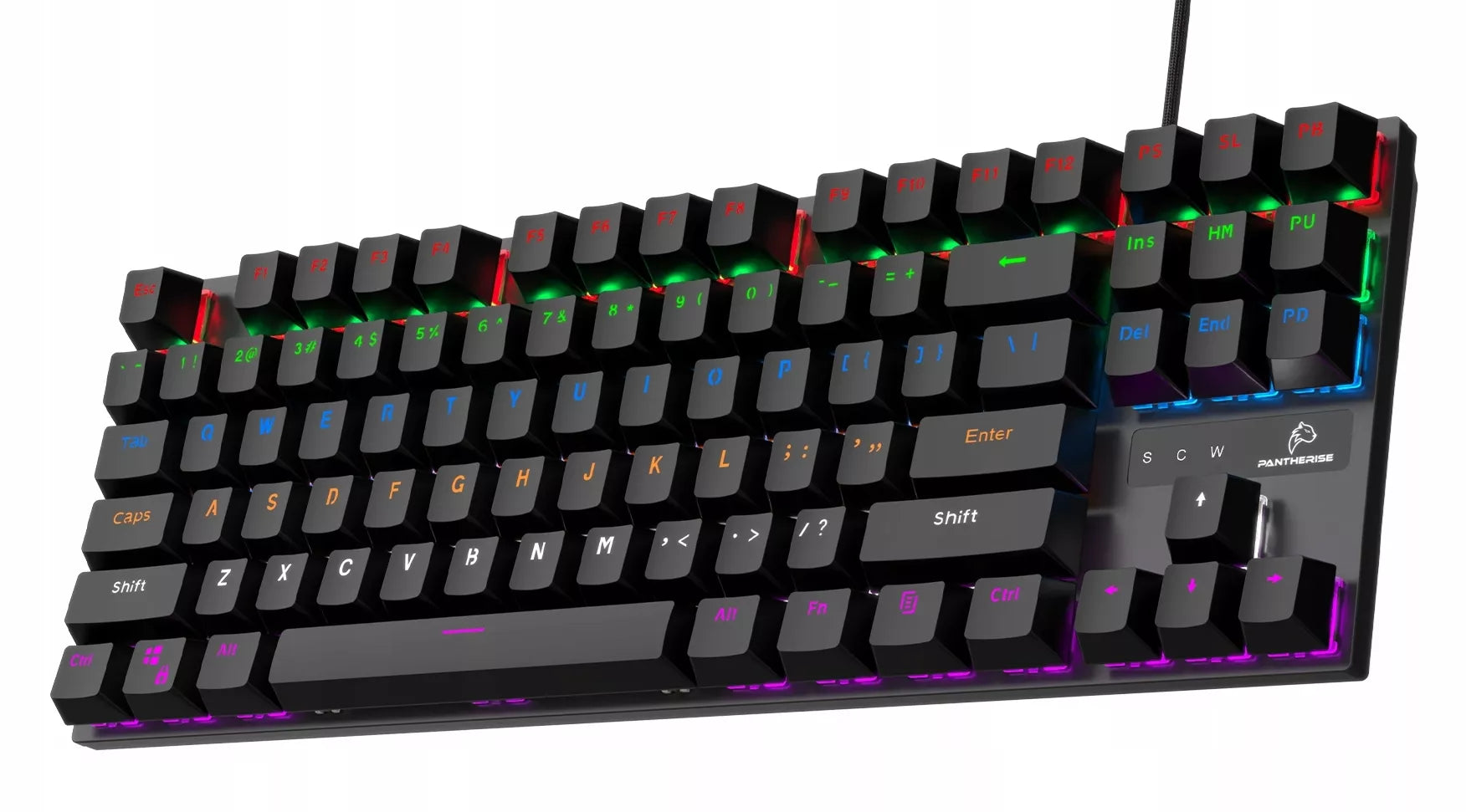 Mechaninė žaidimų klaviatūra su RGB apšvietimu PANTHERISE 87 CLICKSTORM