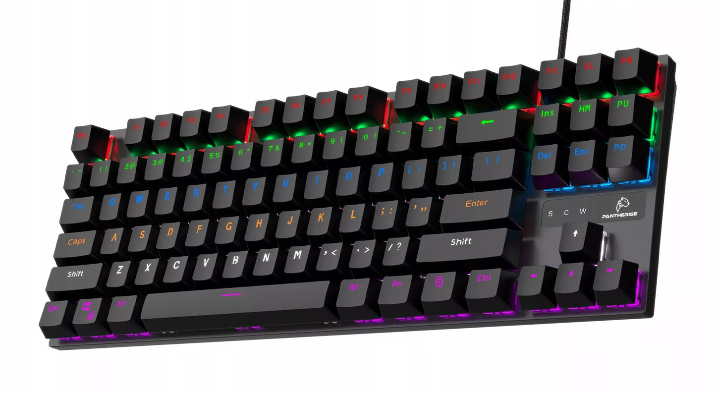 Mechaninė žaidimų klaviatūra su RGB apšvietimu PANTHERISE 87 CLICKSTORM