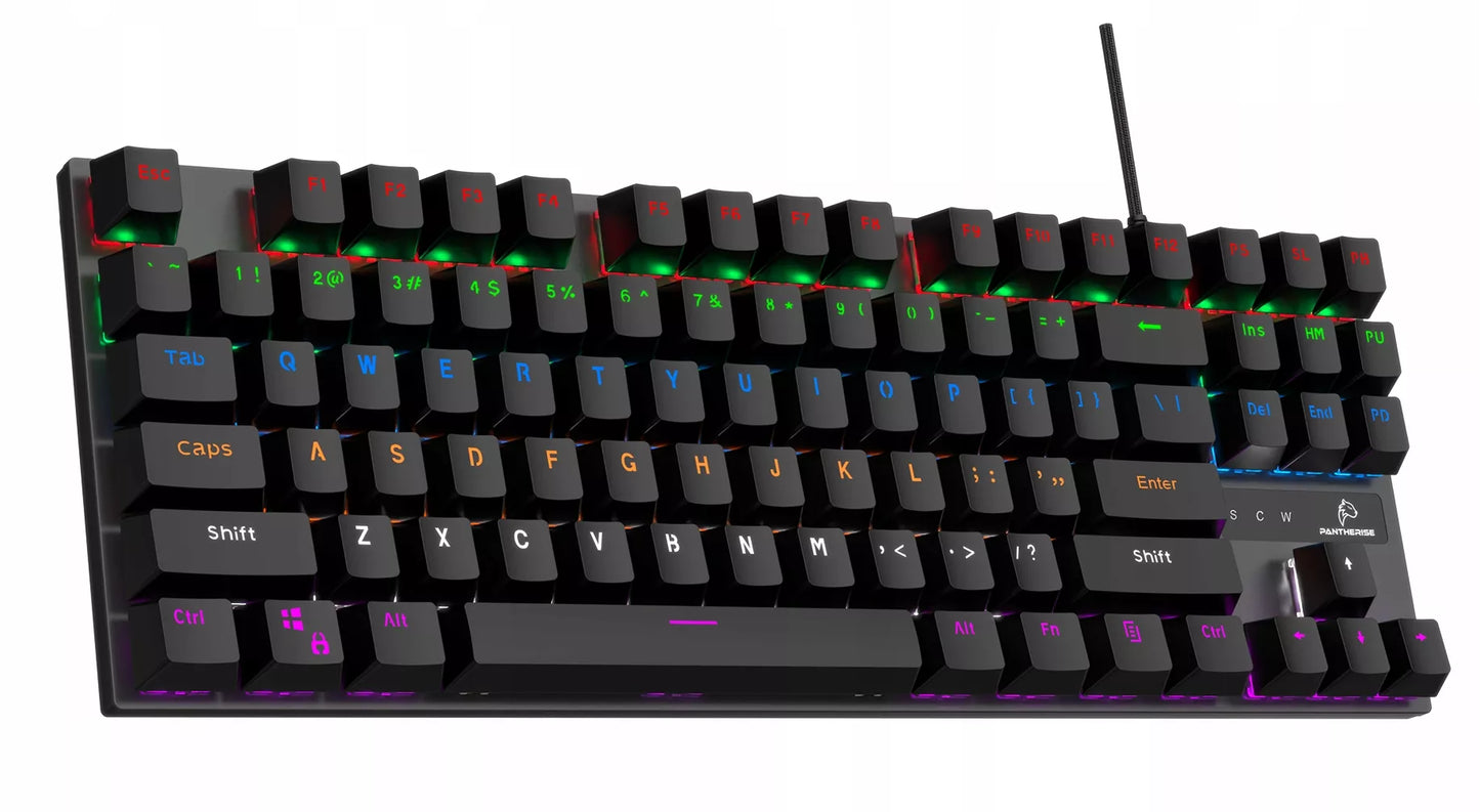 Mechaninė žaidimų klaviatūra su RGB apšvietimu PANTHERISE 87 CLICKSTORM