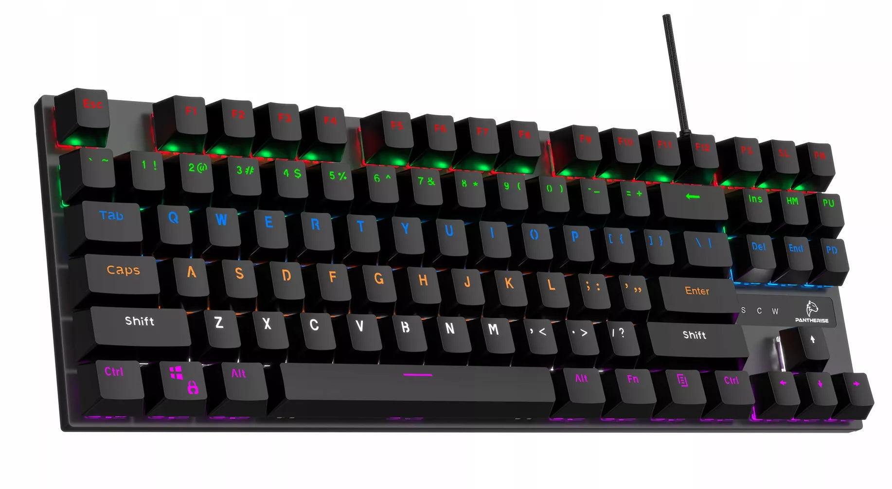Mechaninė žaidimų klaviatūra su RGB apšvietimu PANTHERISE 87 CLICKSTORM