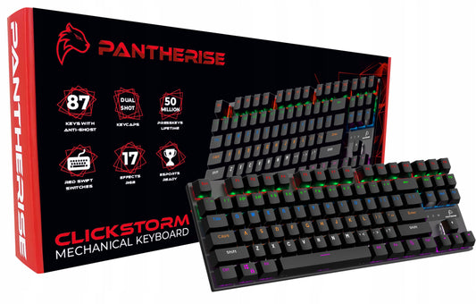 Mechaninė žaidimų klaviatūra su RGB apšvietimu PANTHERISE 87 CLICKSTORM