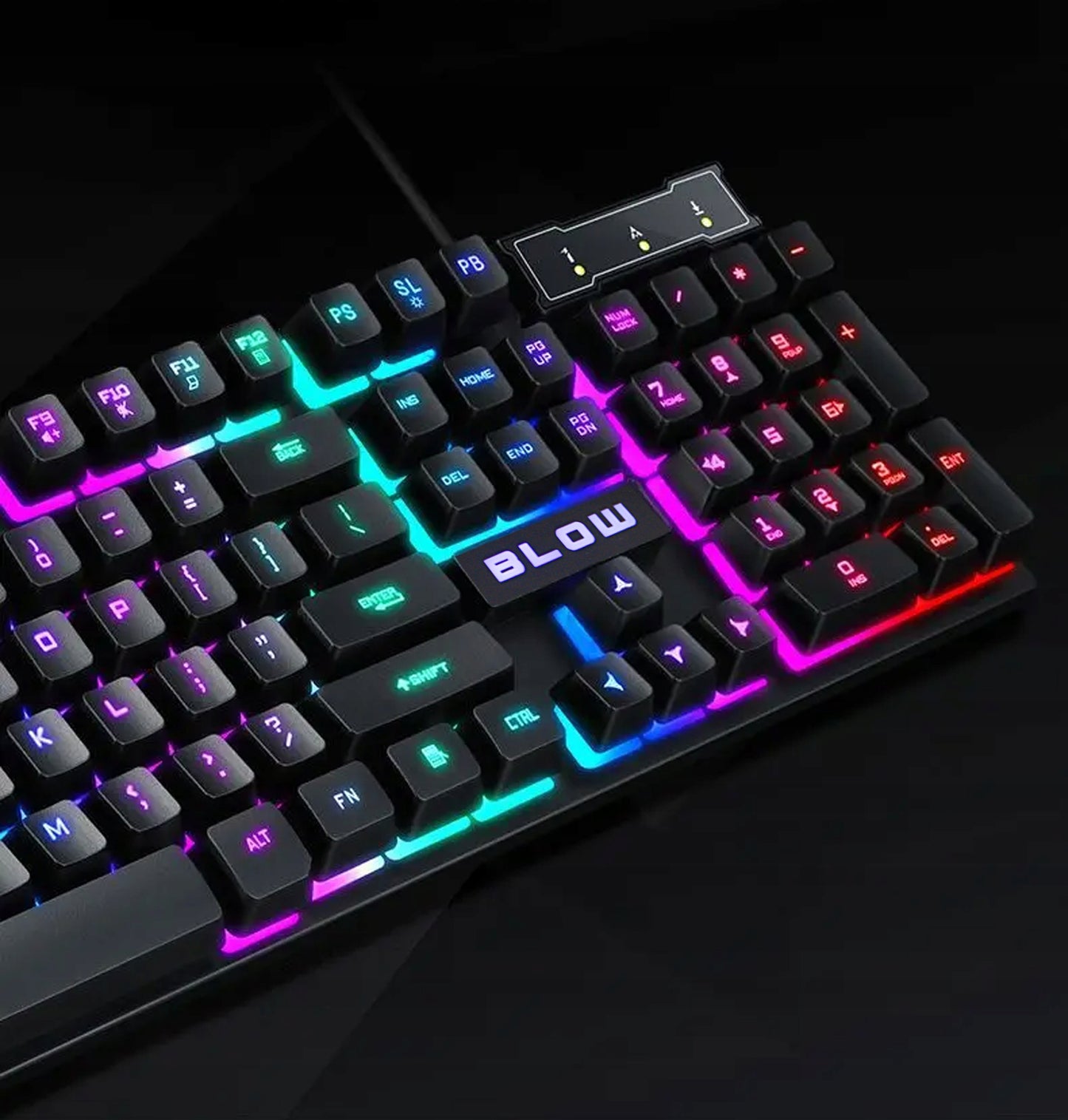 Žaidimų klaviatūra ir pelė RGB profesionaliems žaidėjams USB LED apšvietimu