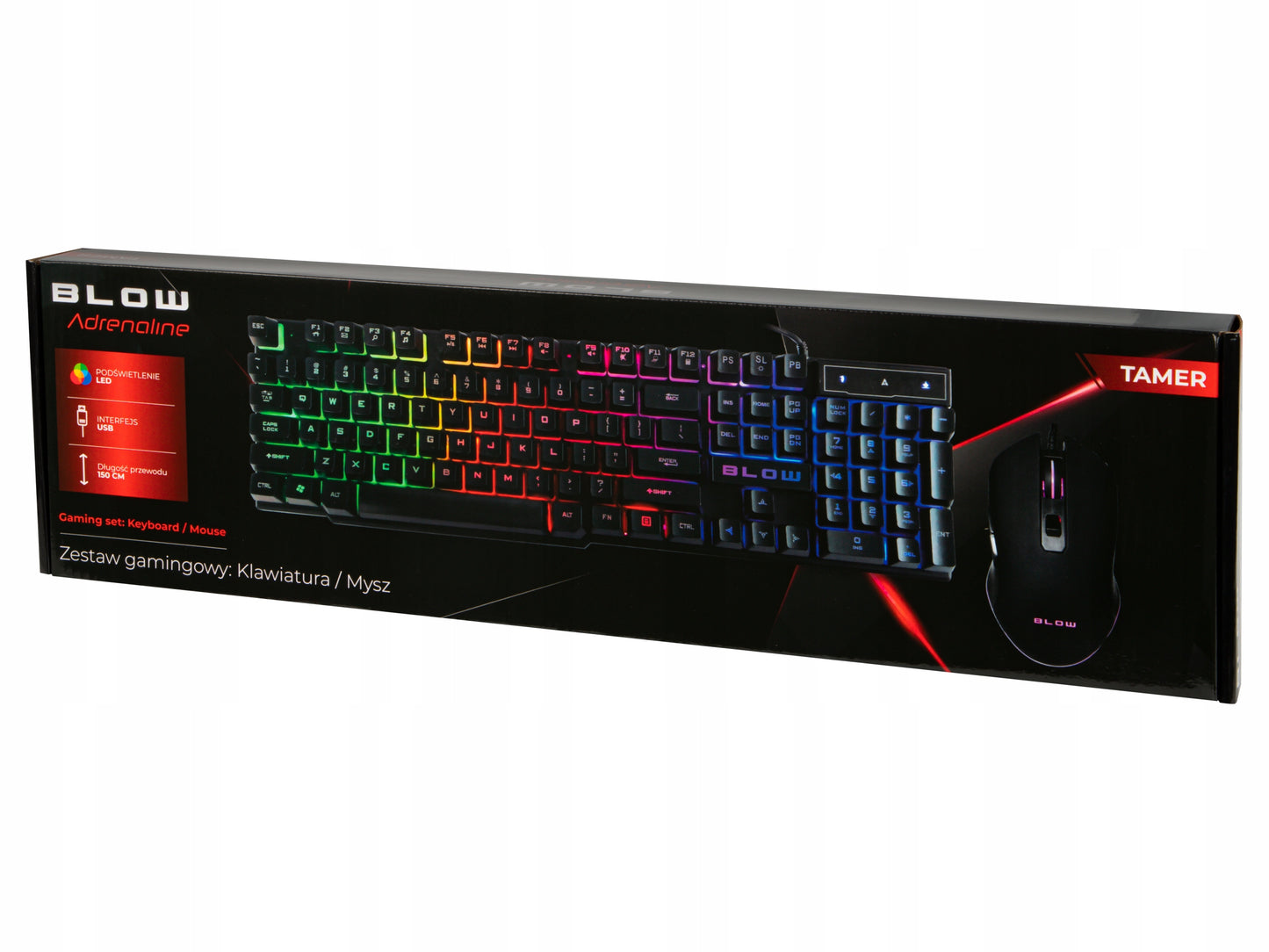 Žaidimų klaviatūra ir pelė RGB profesionaliems žaidėjams USB LED apšvietimu
