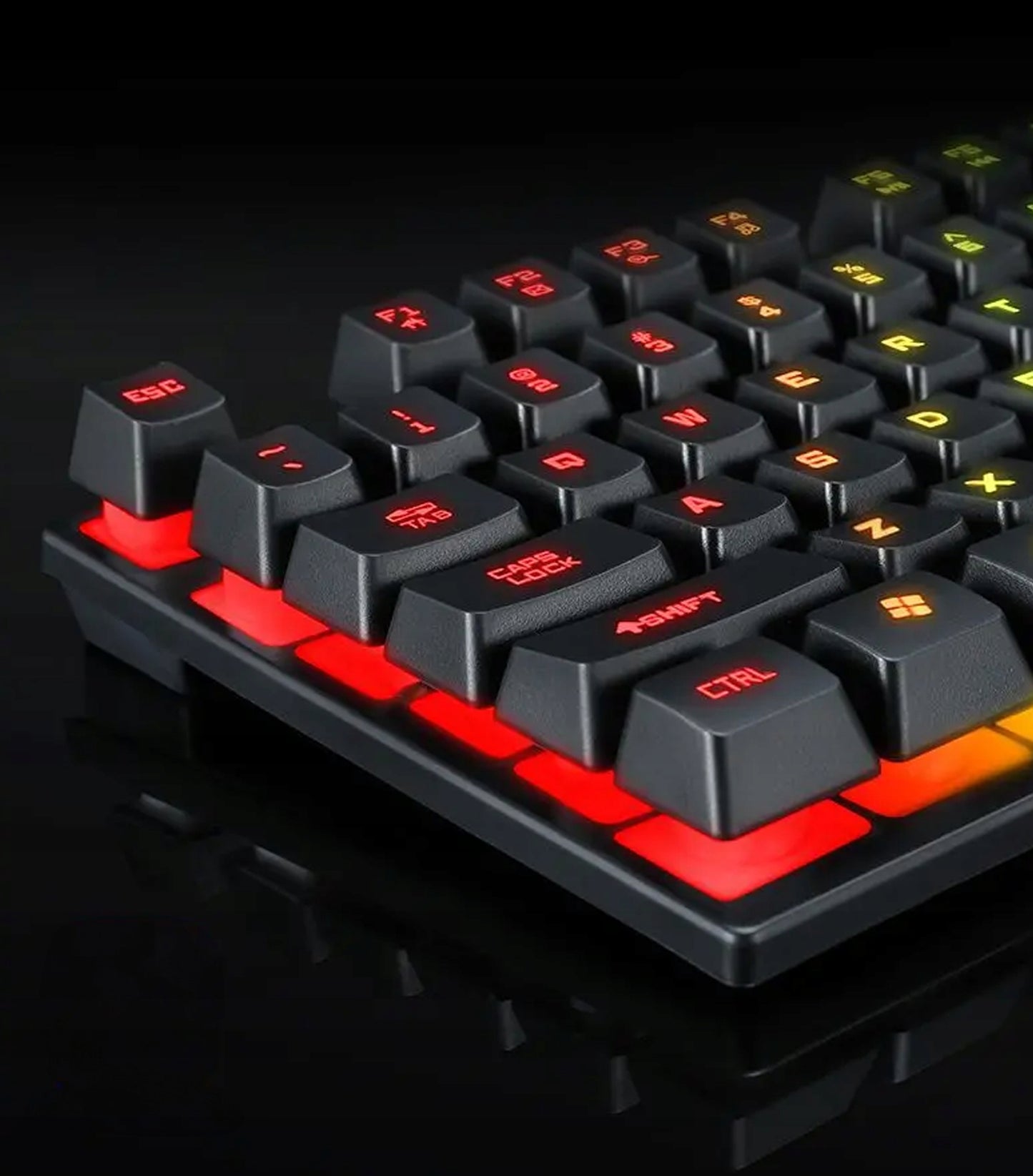 Žaidimų klaviatūra ir pelė RGB profesionaliems žaidėjams USB LED apšvietimu