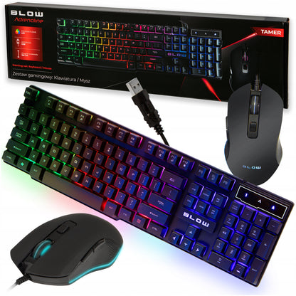 Žaidimų klaviatūra ir pelė RGB profesionaliems žaidėjams USB LED apšvietimu