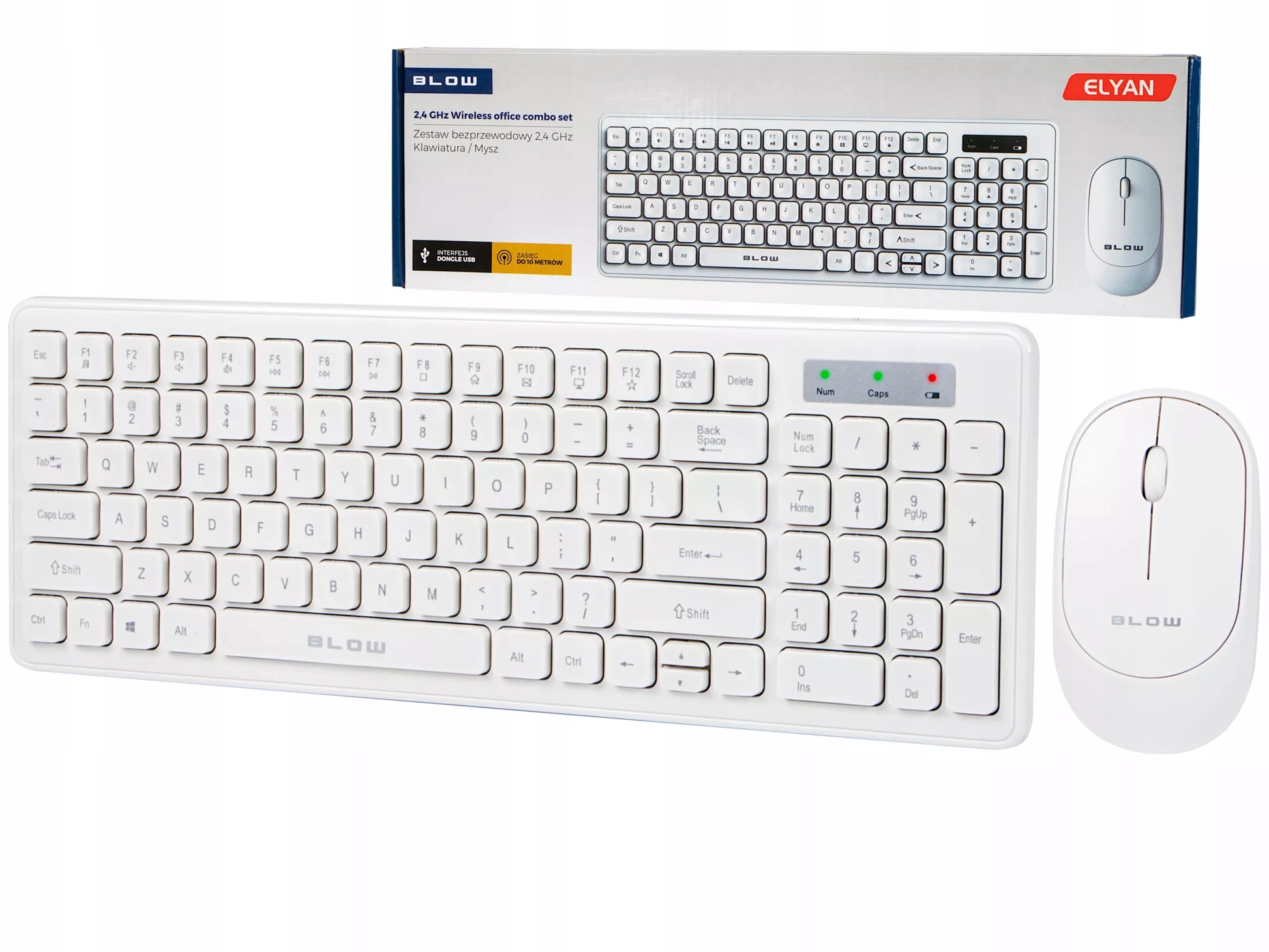 BELAIIDĖ KOMPIUTERIO PELĖ IR KLAVIATŪRA UNIVERSALI USB, SKLANDI DARBUI, PLONA, BALTA