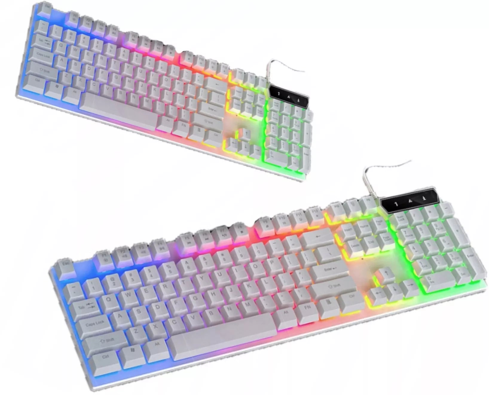 Apšviesta RGB žaidimų klaviatūra žaidėjams ant stalo