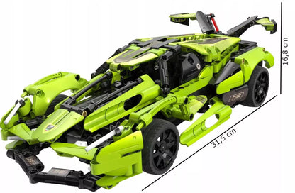 CADA statybiniai blokeliai, automobilis su nuotoliniu valdymu, BALDE, 432 elementai, RC dviejų režimų + LED