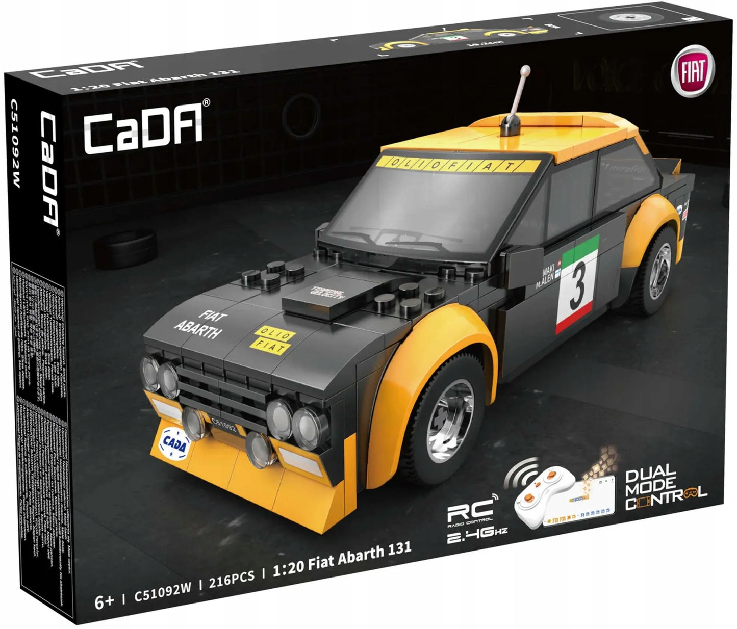 CaDA FIAT Abarth 131 Dual Mode RC kaladėlės, 216 vnt.