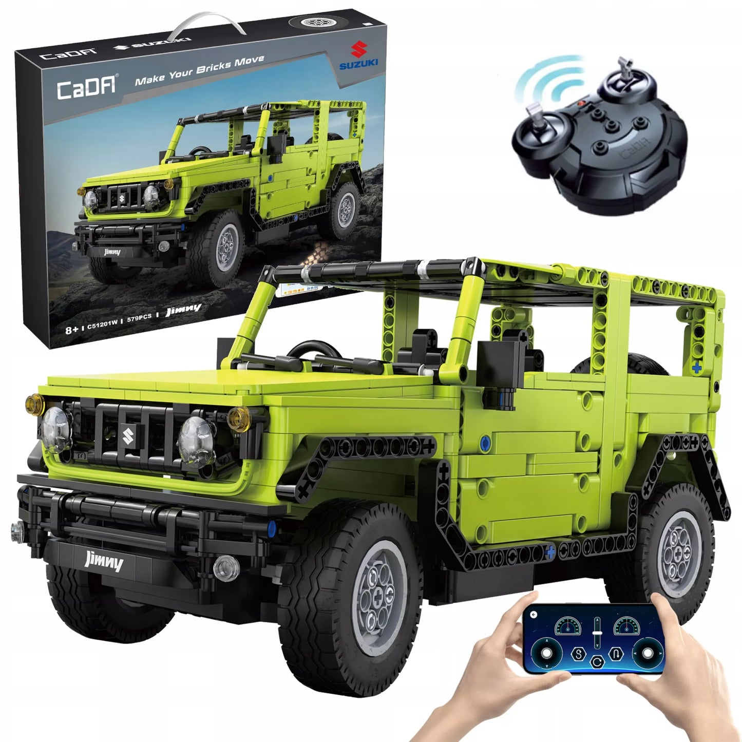 CaDA RC Suzuki Jimny – statybiniai blokeliai, 579 dalys