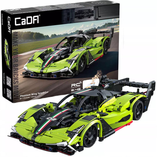 Statybiniai blokeliai CaDA nuotoliniu būdu valdomas automobilis Phantom RC 395 elementai