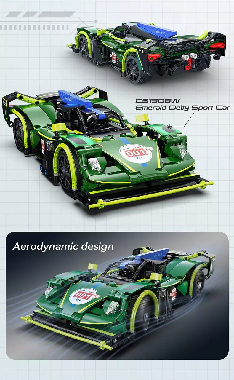 Statybiniai blokeliai CaDA nuotoliniu būdu valdomas automobilis Phantom RC 395 elementai