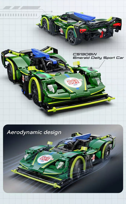 Statybiniai blokeliai CaDA nuotoliniu būdu valdomas automobilis Phantom RC 395 elementai