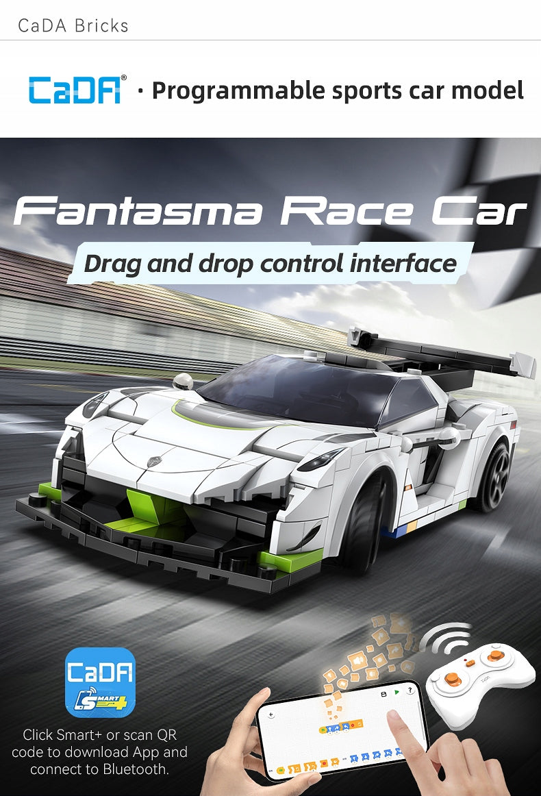Konstruktorius CADA Nuotoliniu būdu valdomas lenktyninis automobilis "Fantomo" 322 elementai. DUAL