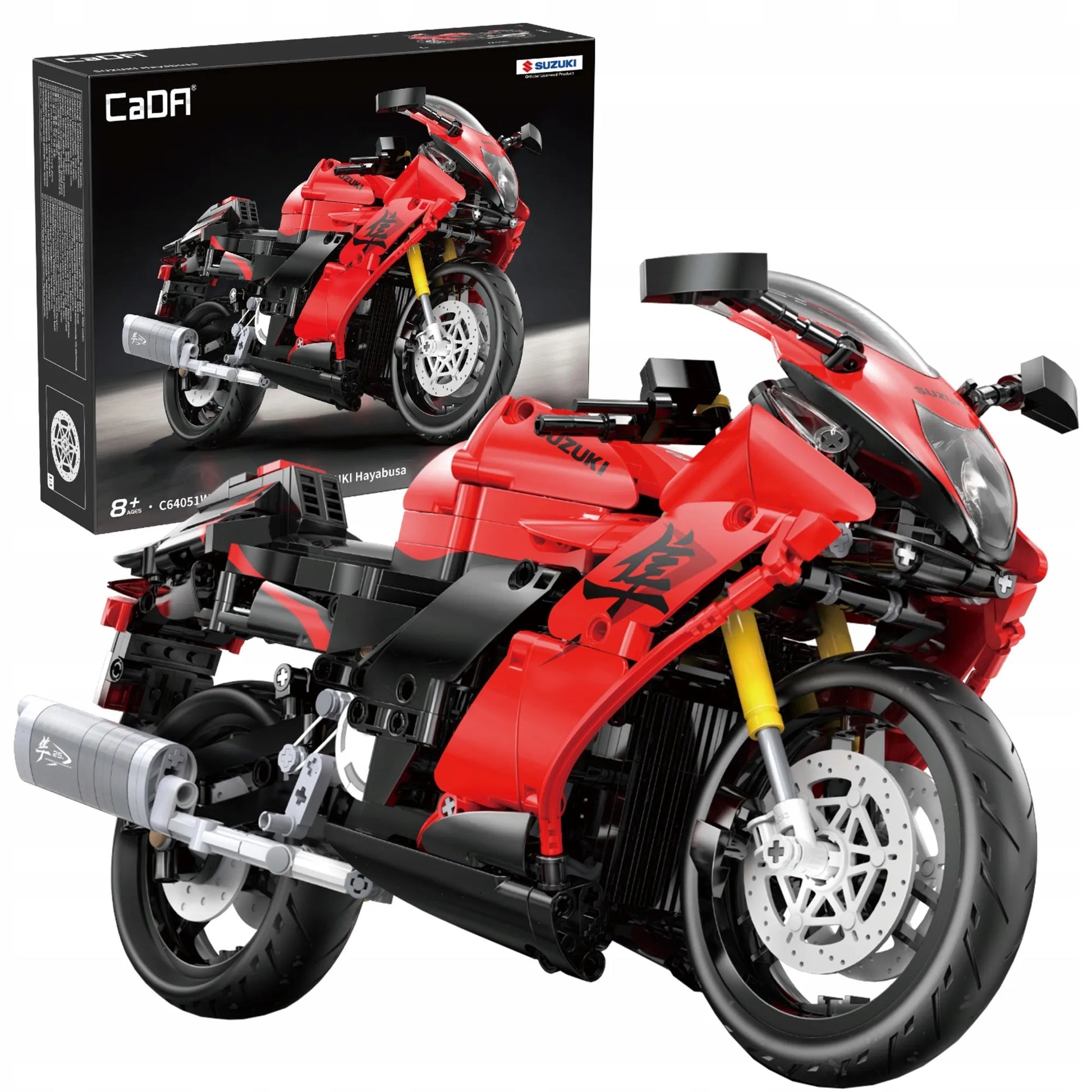 CaDA konstravimo rinkinys Suzuki Hayabusa 1:6 motociklas, 1043 detalės