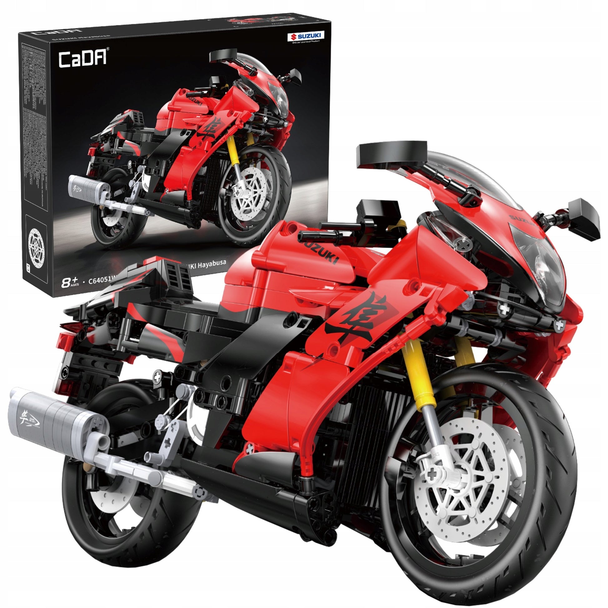 CaDA konstravimo rinkinys Suzuki Hayabusa 1:6 motociklas, 1043 detalės