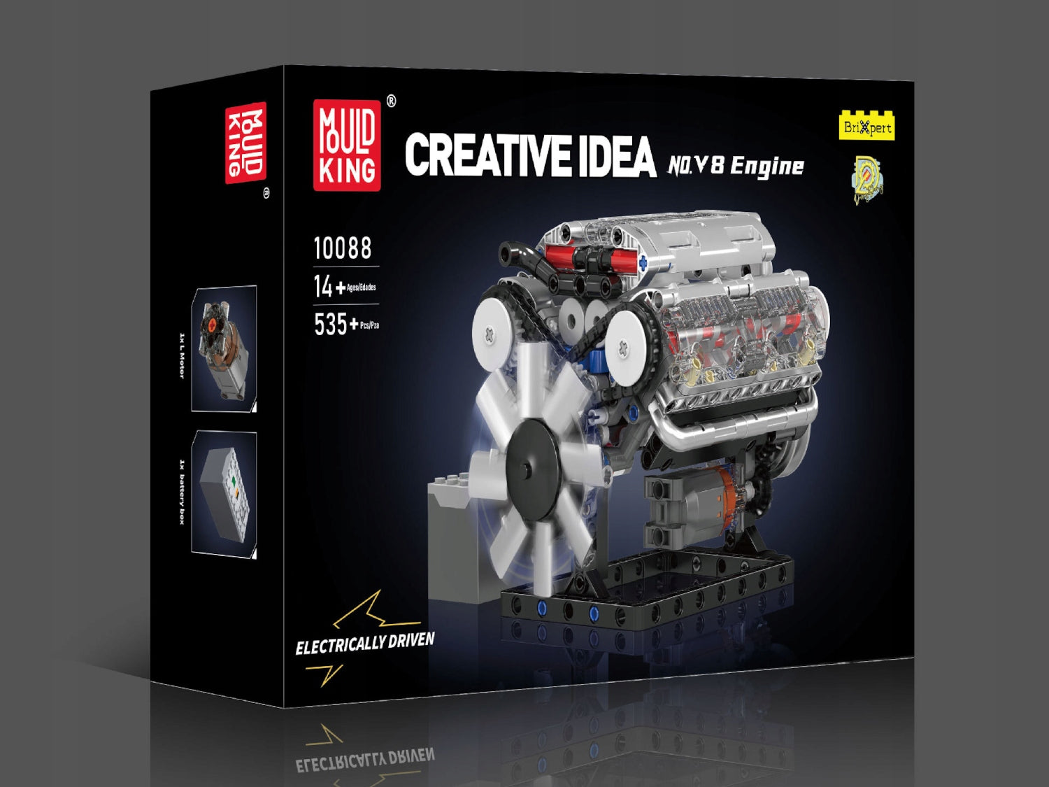 MOULD KING 10088 V8 VARIKLIS MODELIS AŠTUONIŲ CILINDRŲ vidaus DEGIMO VARIKLIS