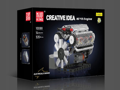 MOULD KING 10088 V8 VARIKLIS MODELIS AŠTUONIŲ CILINDRŲ vidaus DEGIMO VARIKLIS