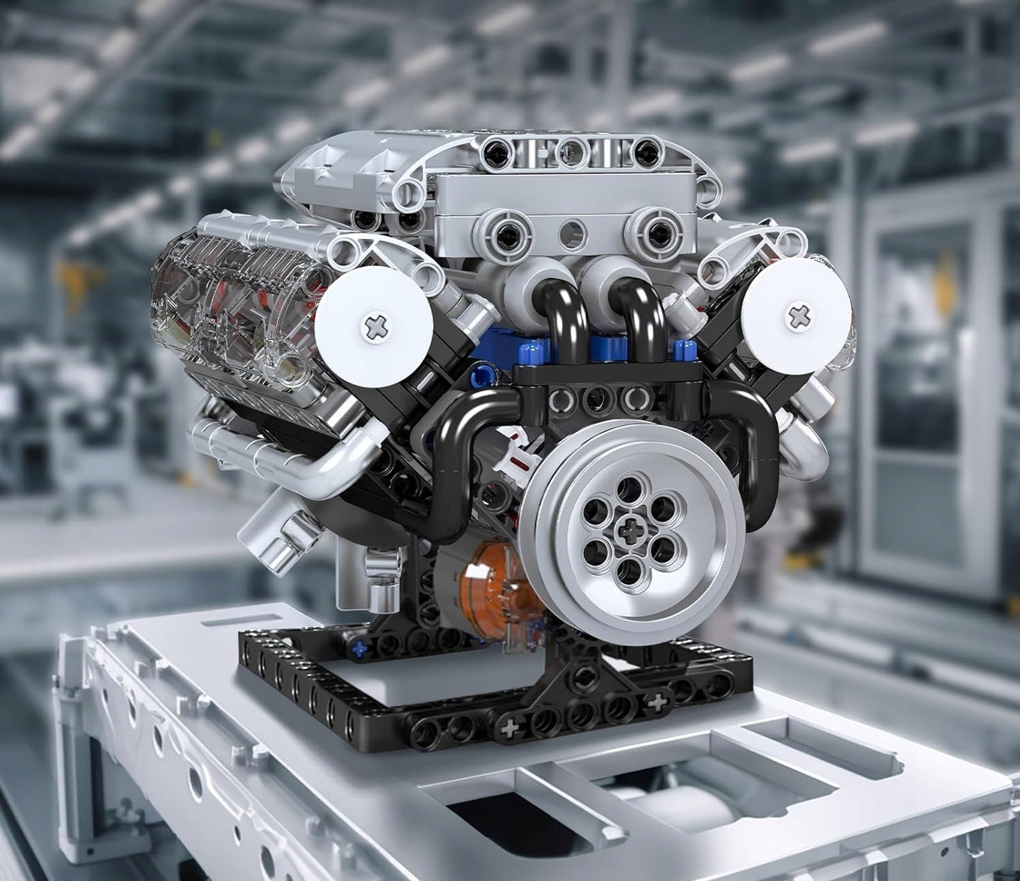 MOULD KING 10088 V8 VARIKLIS MODELIS AŠTUONIŲ CILINDRŲ vidaus DEGIMO VARIKLIS