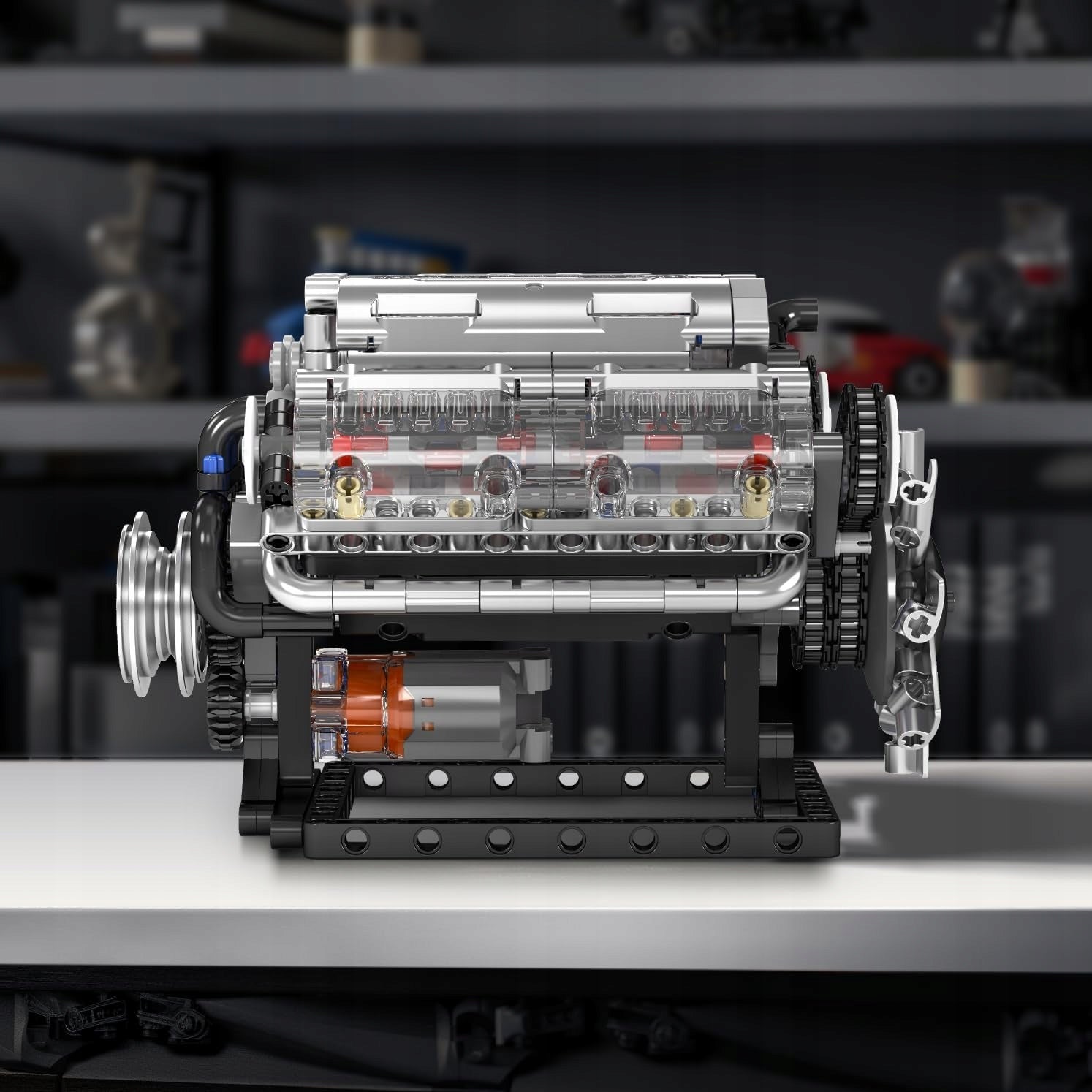 MOULD KING 10088 V8 VARIKLIS MODELIS AŠTUONIŲ CILINDRŲ vidaus DEGIMO VARIKLIS