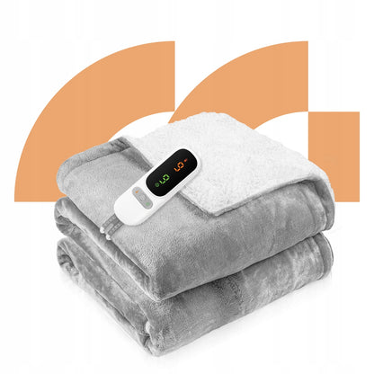 Didelis minkštas elektrinis šildantis pledas, su reguliuojamu laikmačiu ir nuotolinio valdymo pulteliu, 180x160