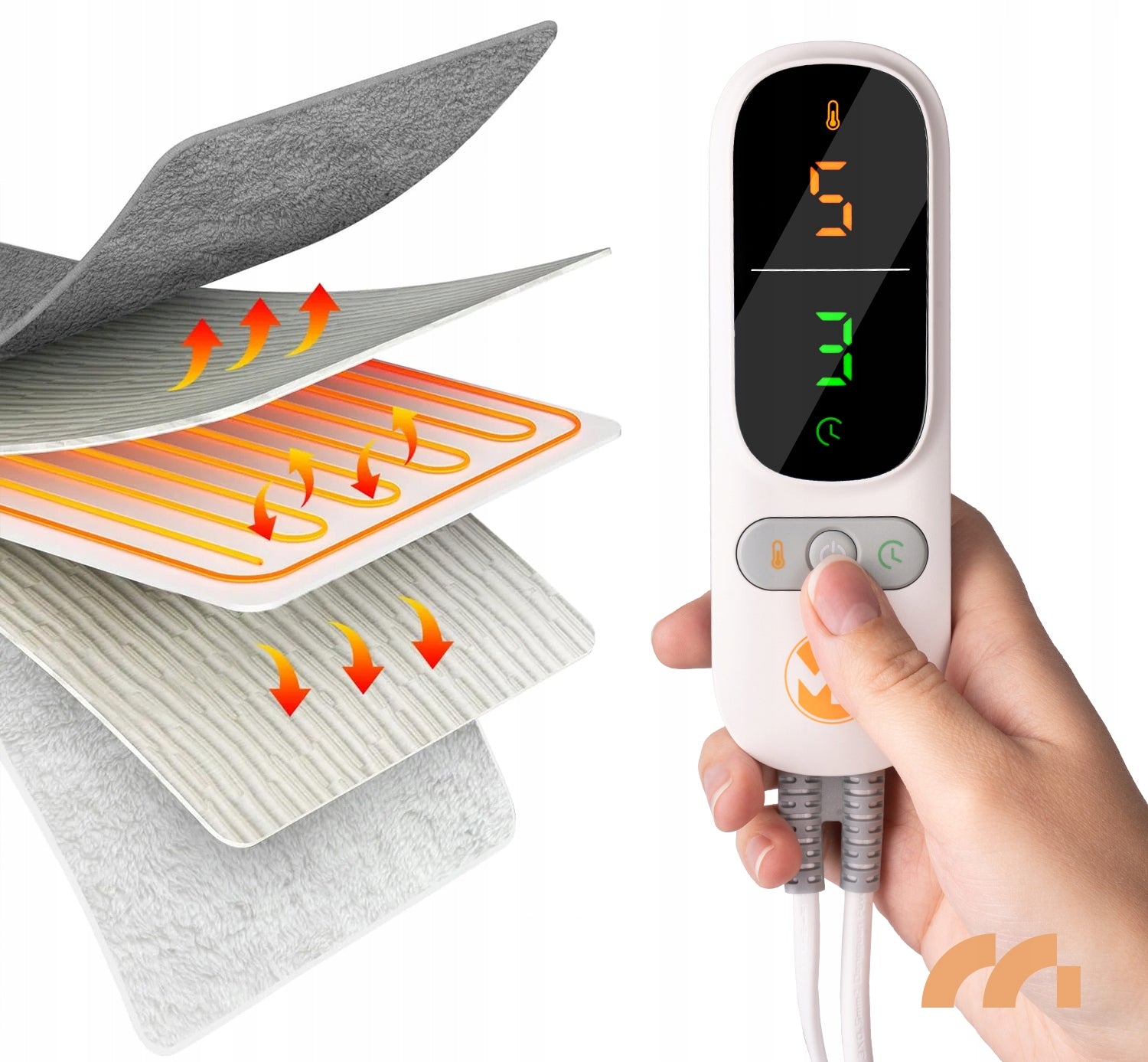 Didelis minkštas elektrinis šildantis pledas, su reguliuojamu laikmačiu ir nuotolinio valdymo pulteliu, 180x160