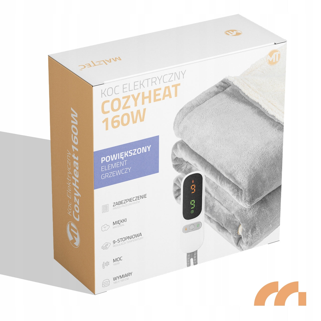 Didelis minkštas elektrinis šildantis pledas, su reguliuojamu laikmačiu ir nuotolinio valdymo pulteliu, 180x160