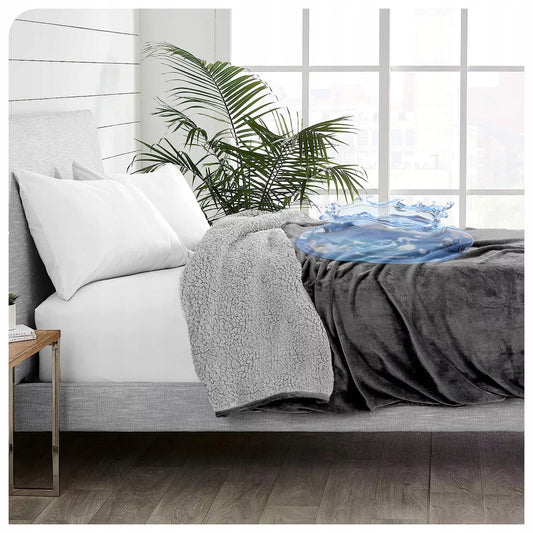 Vandeniui atsparus pledas 150x200 dvipusis tamsiai pilkas