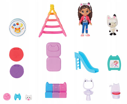 GABBY'S DOLLHOUSE interaktyvus kačių namelis Gabi, didelis 60 cm, su Panduś figūrėlėmis