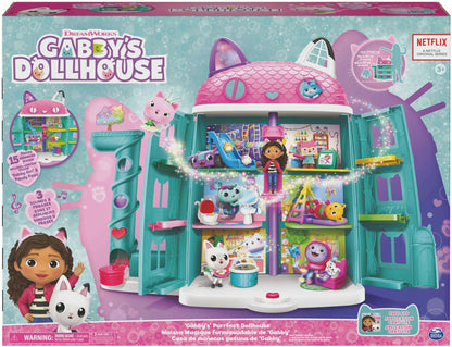 GABBY'S DOLLHOUSE interaktyvus kačių namelis Gabi, didelis 60 cm, su Panduś figūrėlėmis