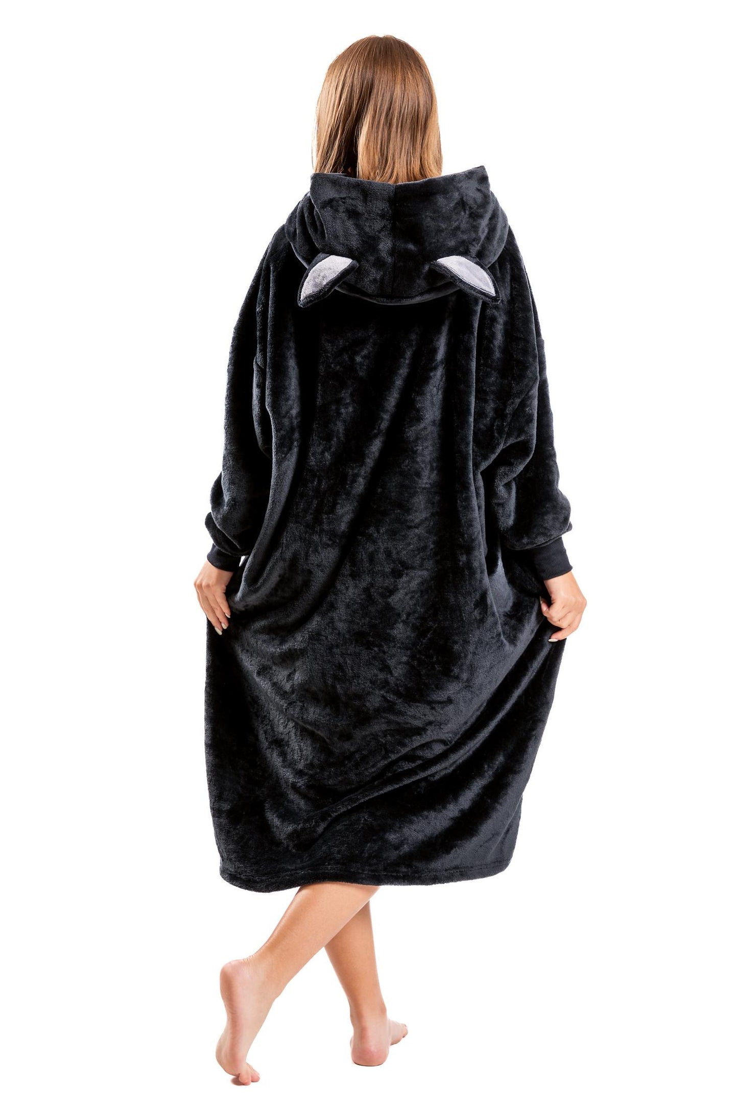 2 viename "KOCOBLUZA" Pagalvė Didelis Hoodie Antklodė su Gobtuvu Šikšnosparnis Šilta MORAJ Uni