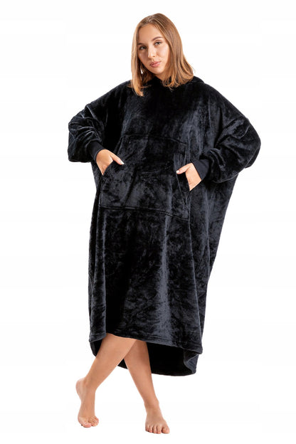 2 viename "KOCOBLUZA" Pagalvė Didelis Hoodie Antklodė su Gobtuvu Šikšnosparnis Šilta MORAJ Uni