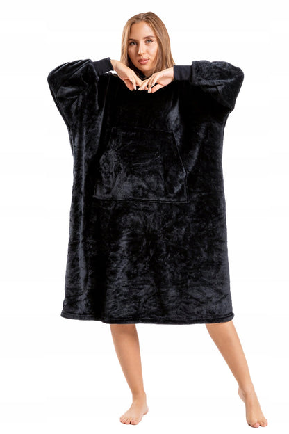 2 viename "KOCOBLUZA" Pagalvė Didelis Hoodie Antklodė su Gobtuvu Šikšnosparnis Šilta MORAJ Uni