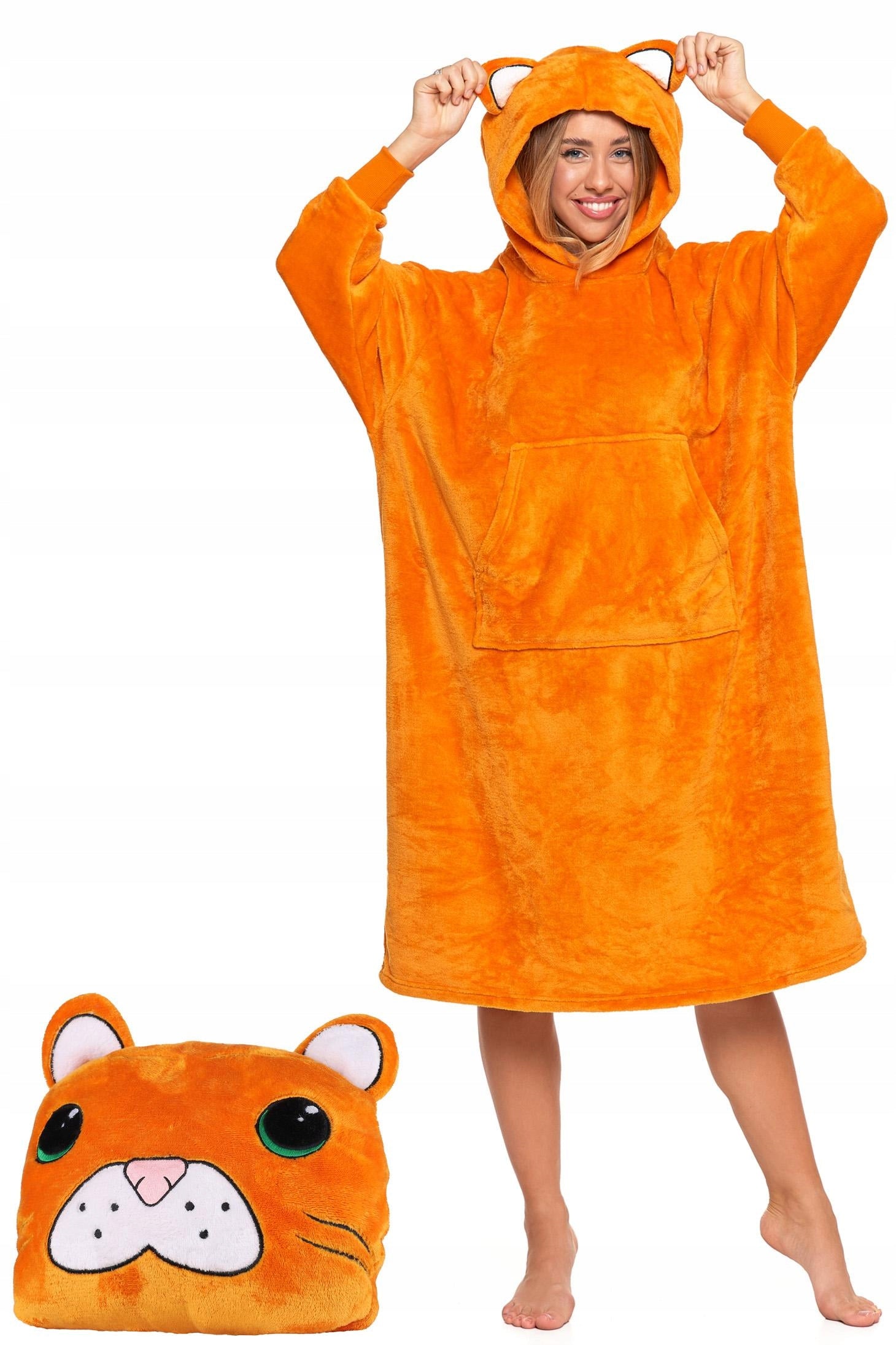 KOCOBLUZA 2in1 Pagalvė-Didelė Bluza-Pledas su Gobtuvu Dovanai MORAJ Uni