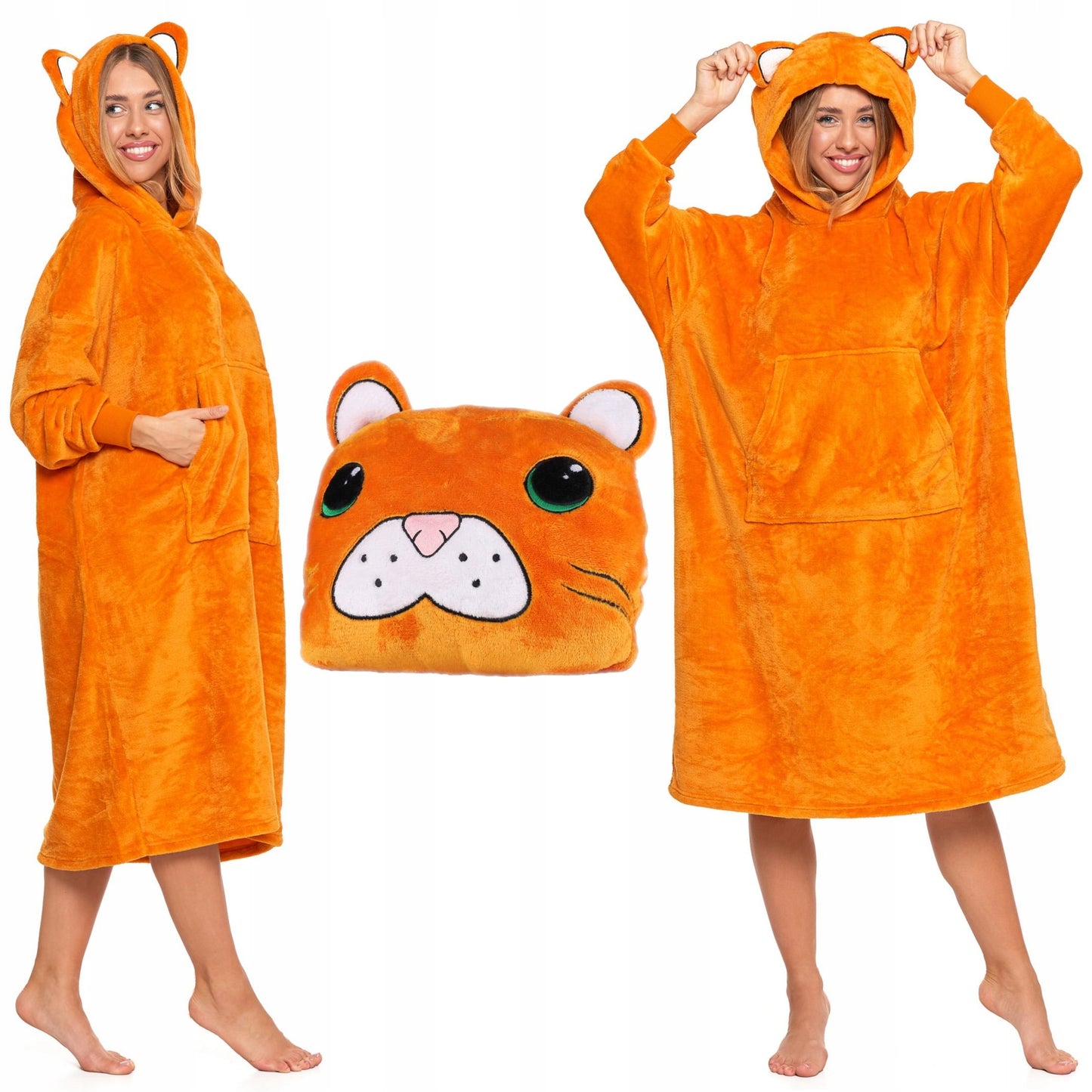 KOCOBLUZA 2in1 Pagalvė-Didelė Bluza-Pledas su Gobtuvu Dovanai MORAJ Uni