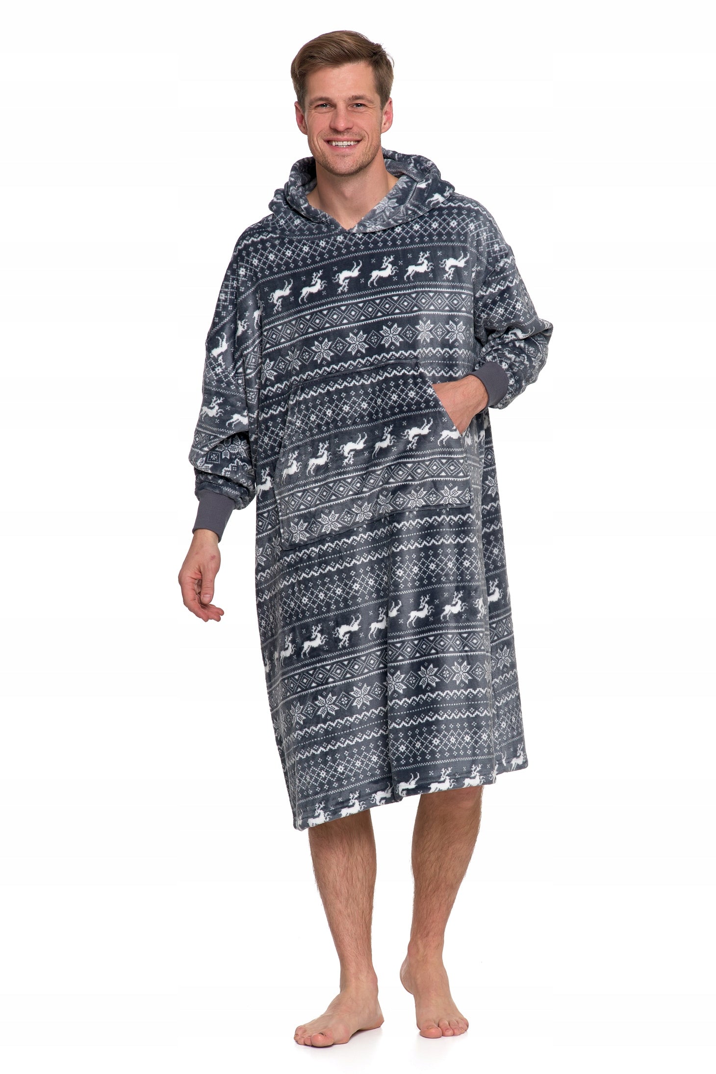 Šilta didelė džemperis su gobtuvu, kaip antklodė žiemai, oversized, MORAJ