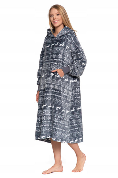 Šilta didelė džemperis su gobtuvu, kaip antklodė žiemai, oversized, MORAJ