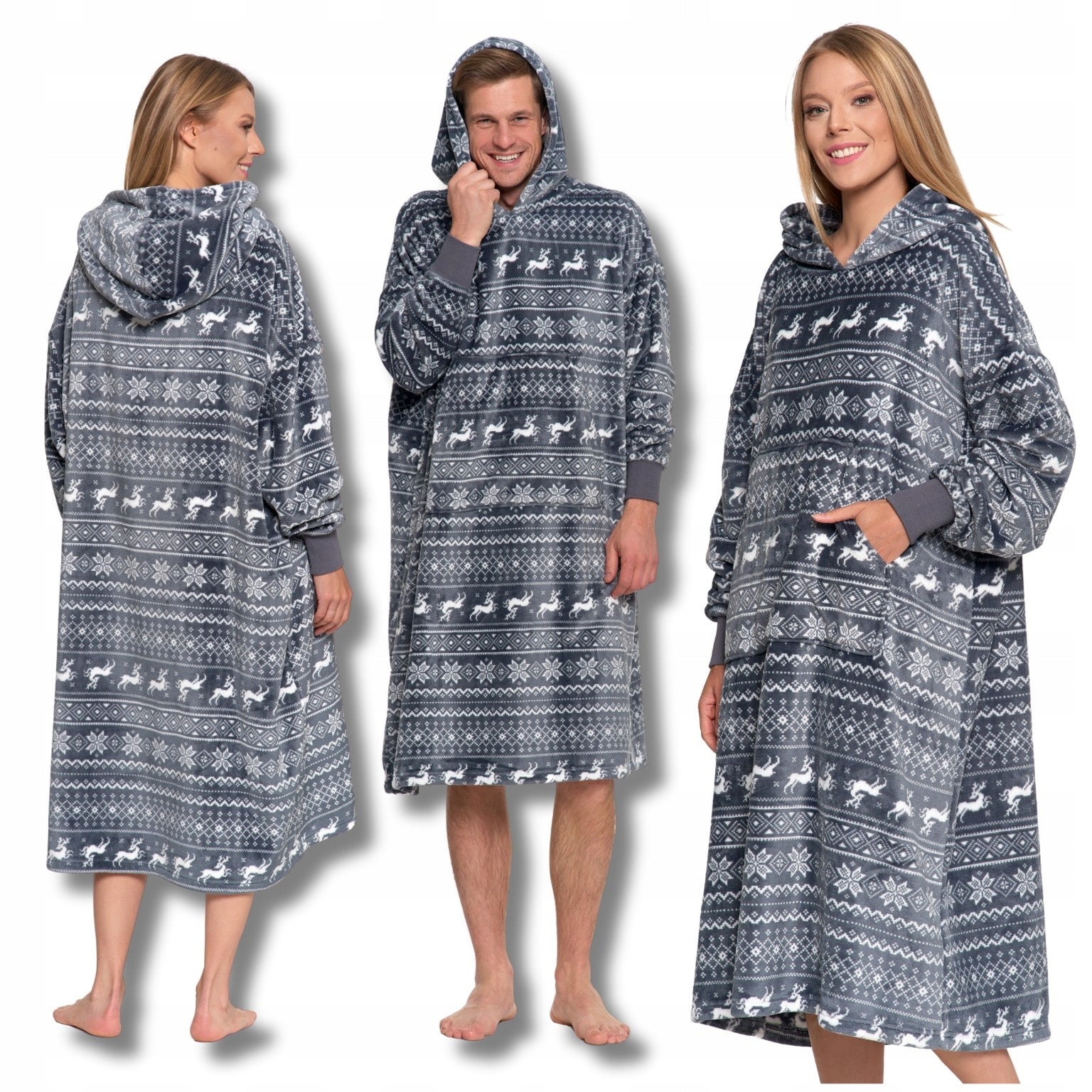 Šilta didelė džemperis su gobtuvu, kaip antklodė žiemai, oversized, MORAJ