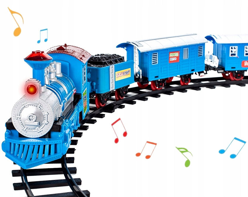 ELEKTRINIS TRAUKINUKAS Traukinys Bėgiai Vagonai Rinkinys mažyliui DOVANA