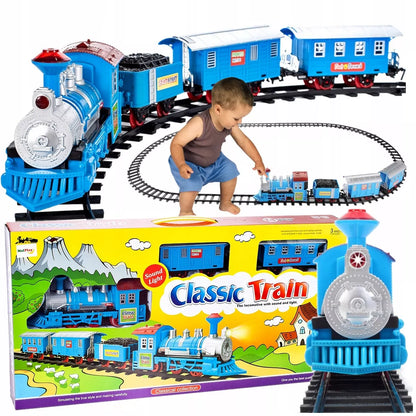 Elektrinis traukinys su bėgiais ir vagonais – rinkinys