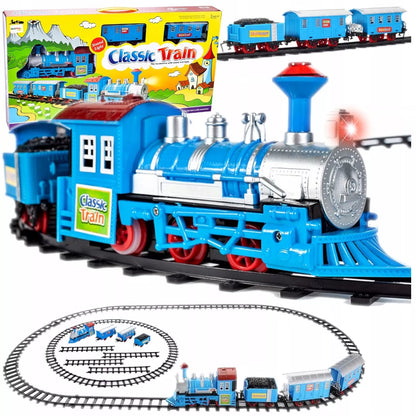 Elektrinis traukinys su bėgiais ir vagonais – rinkinys